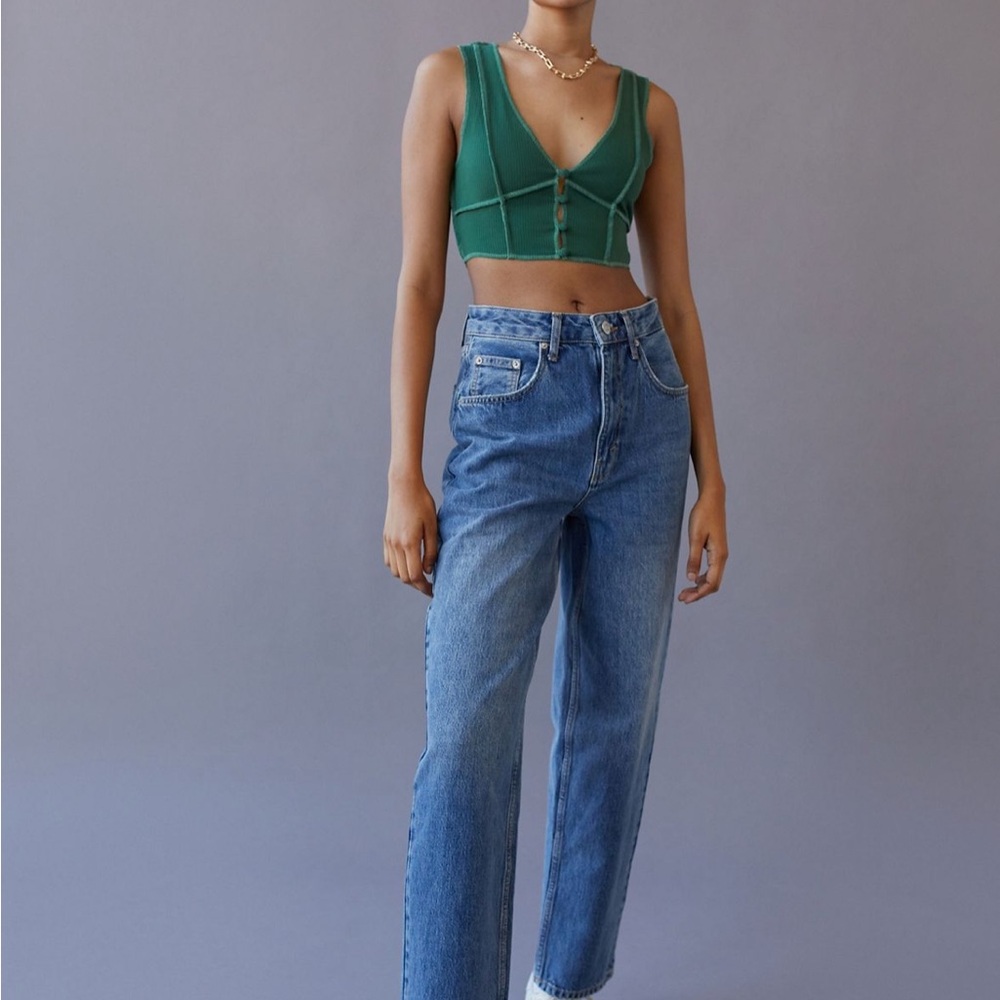 Urban Outfitters Ribbed Button-Up Crop Top - Picture 5 of 7